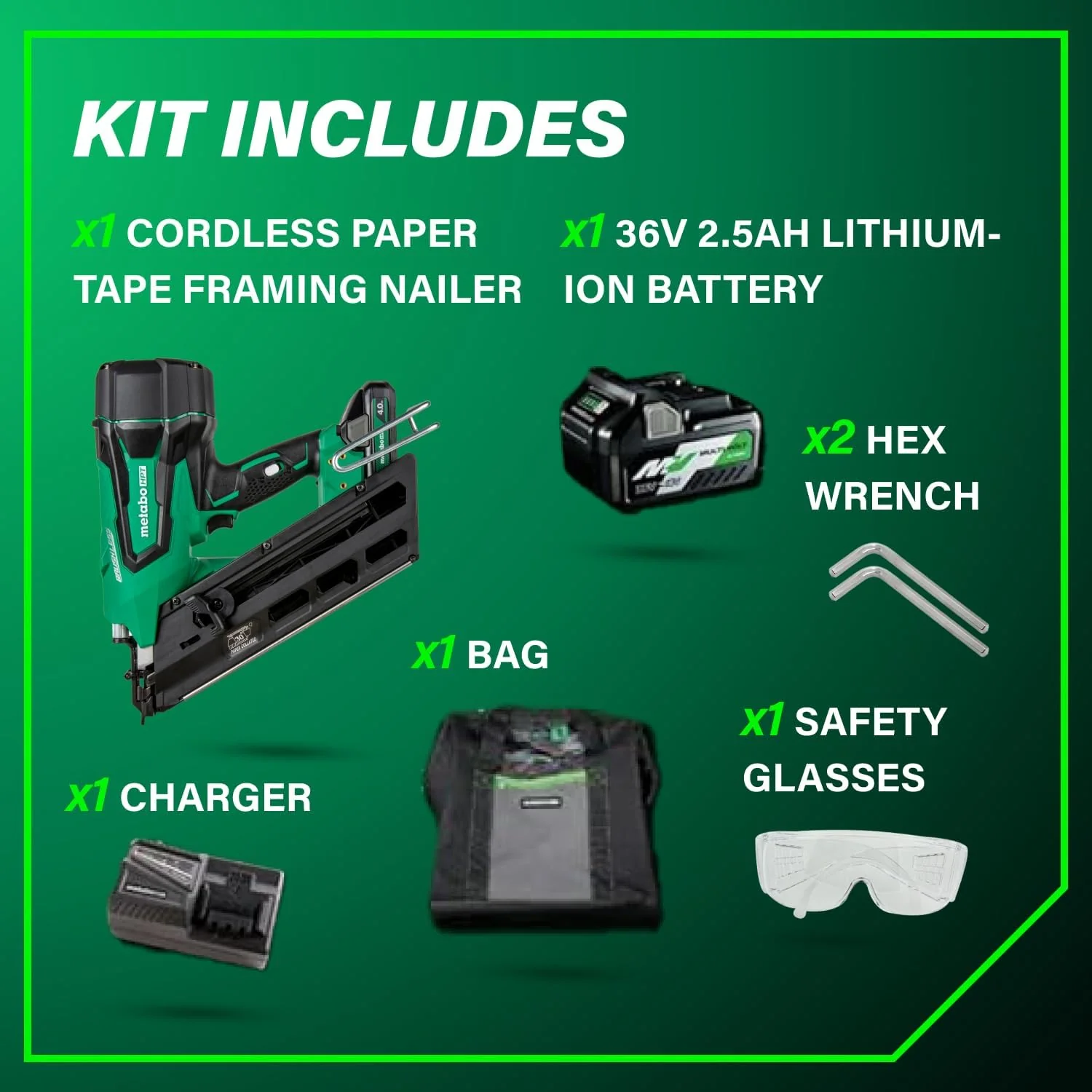 Metabo HPT Cordless 18V MultiVolt Framing Nailer Kit Accepts 2-Inch to 3-1/2-Inch Clipped & Offset Round Paper Nails 1-18V 4.0Ah Li-Ion Battery w/Fuel Gauge Lifetime Tool Warranty NR1890DCST - Image 6
