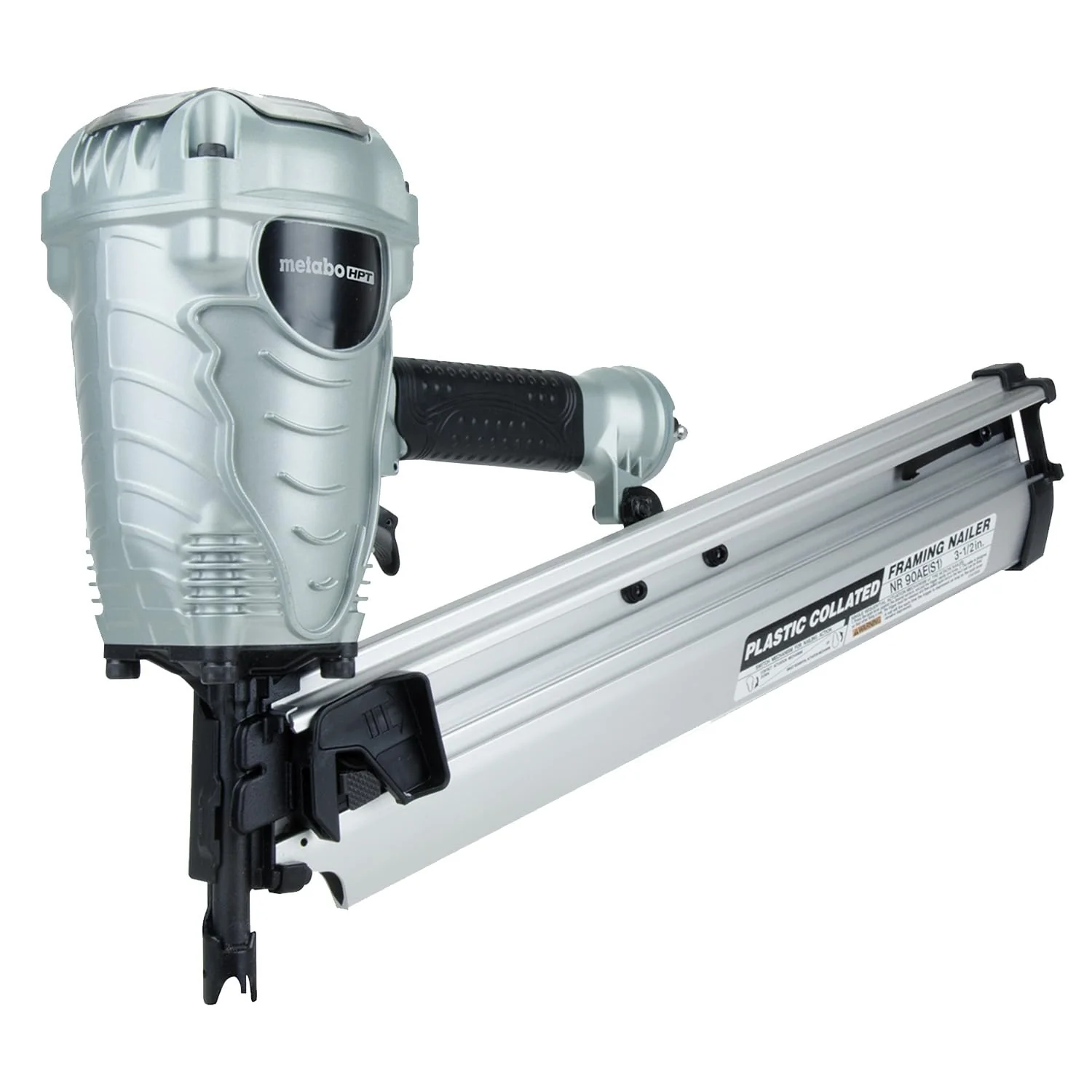 Metabo HPT Framing Nailer, Pro-Preferred Power Nailer for Flooring, Roof Decking, and More, Lightweight 7.5 lbs Framing Tool for 21° 2" to 3-1/2" Plastic Collated Nails, NR90AES1 NR90AES1 Only
