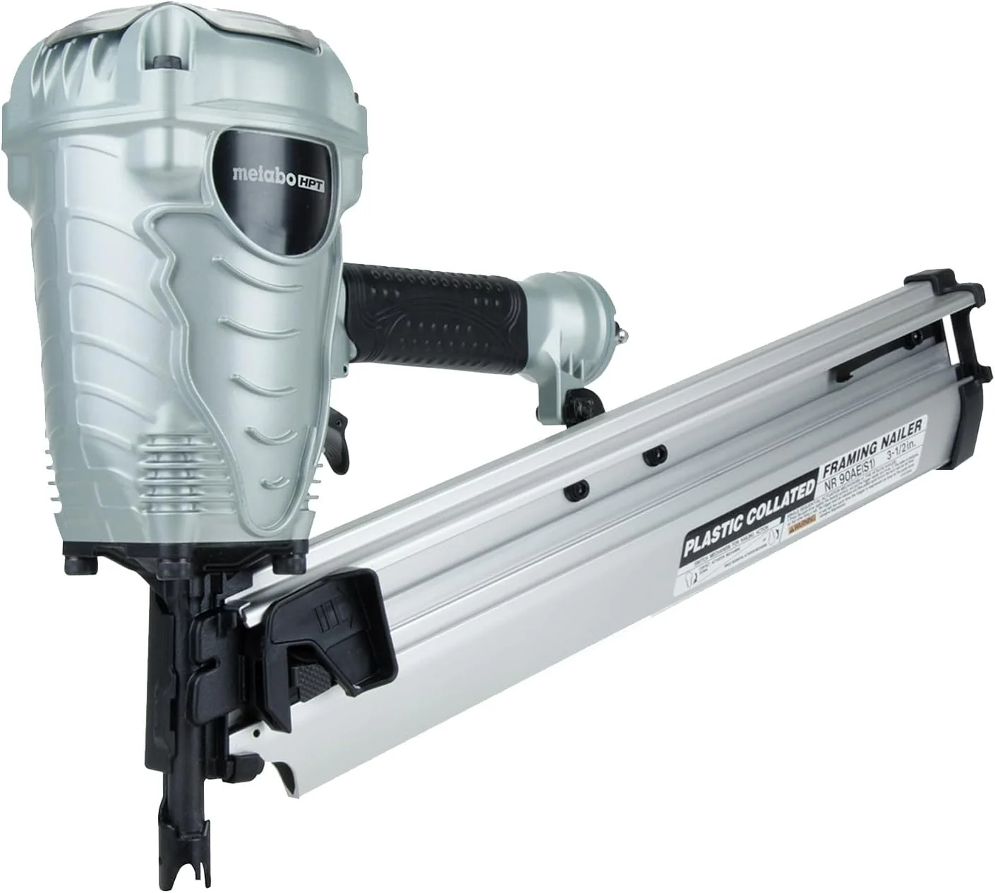 Metabo HPT Framing Nailer, Pro-Preferred Power Nailer for Flooring, Roof Decking, and More, Lightweight 7.5 lbs Framing Tool for 21° 2" to 3-1/2" Plastic Collated Nails, NR90AES1 NR90AES1 Only - Image 2