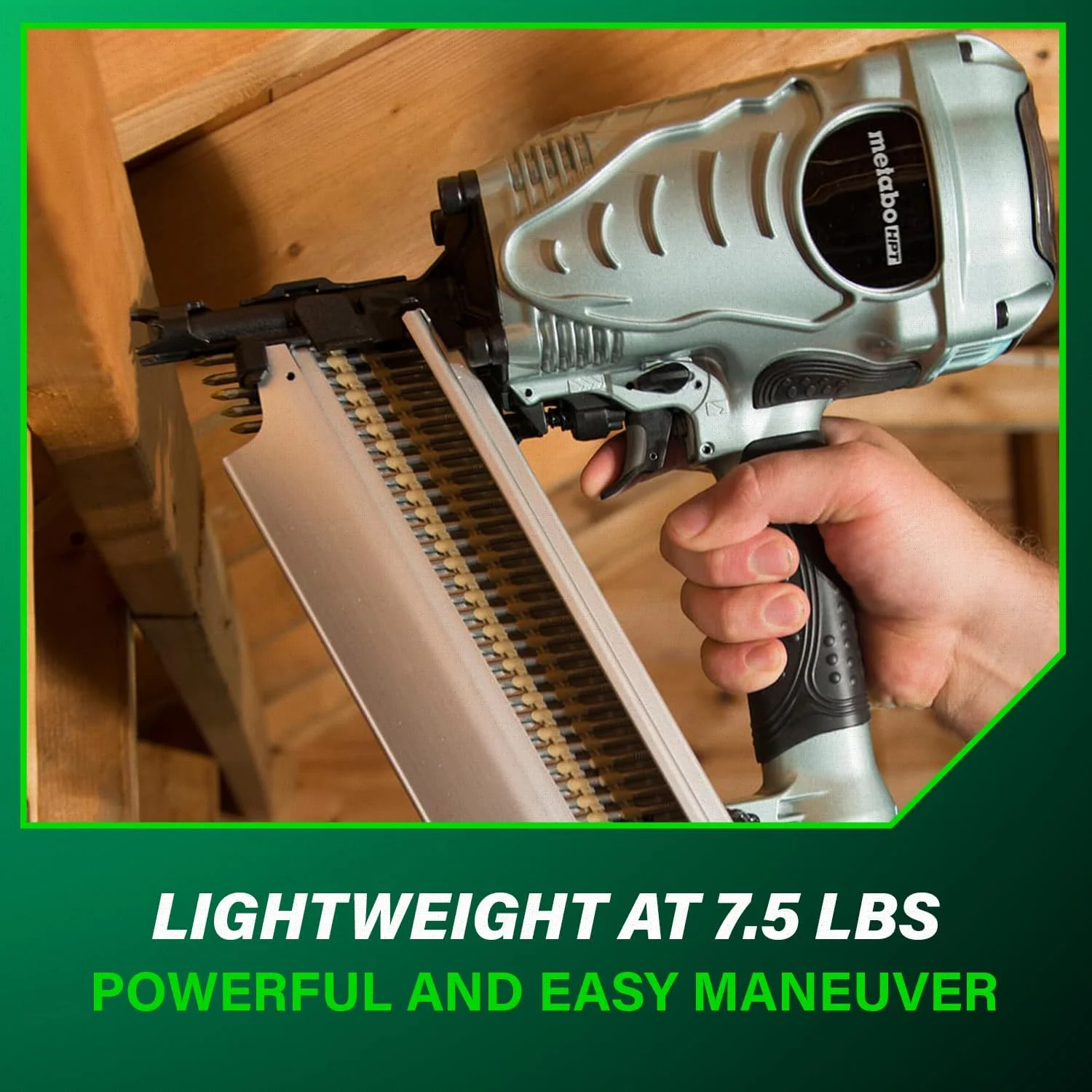 Metabo HPT Framing Nailer, Pro-Preferred Power Nailer for Flooring, Roof Decking, and More, Lightweight 7.5 lbs Framing Tool for 21° 2" to 3-1/2" Plastic Collated Nails, NR90AES1 NR90AES1 Only - Image 9