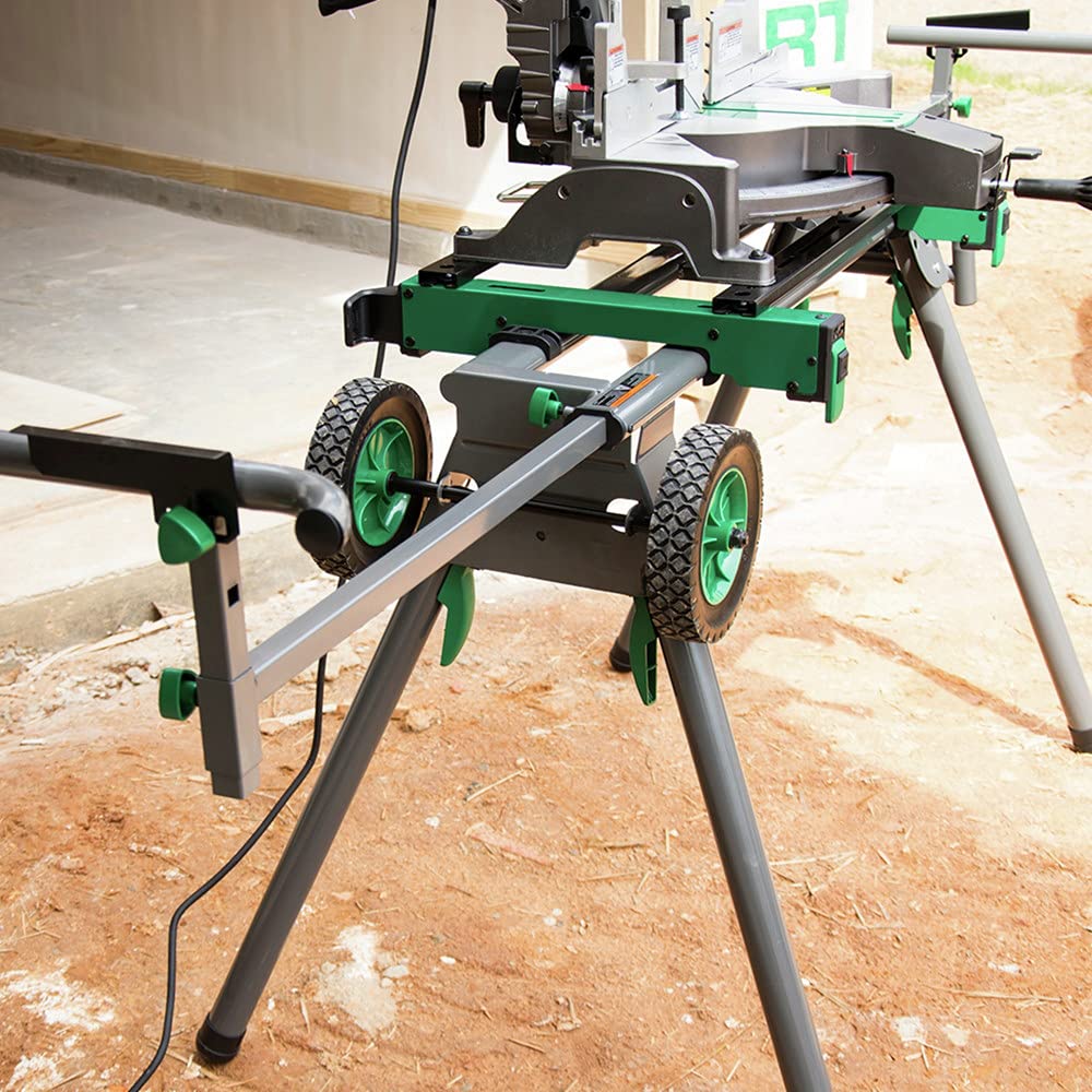 Metabo HPT Miter Saw Stand | Universal, Portable, Quick-release Mounting Brackets | Accepts up to a 12-inch Sliding Miter Saw | Supports up to 400 lbs | UU240F - Image 5