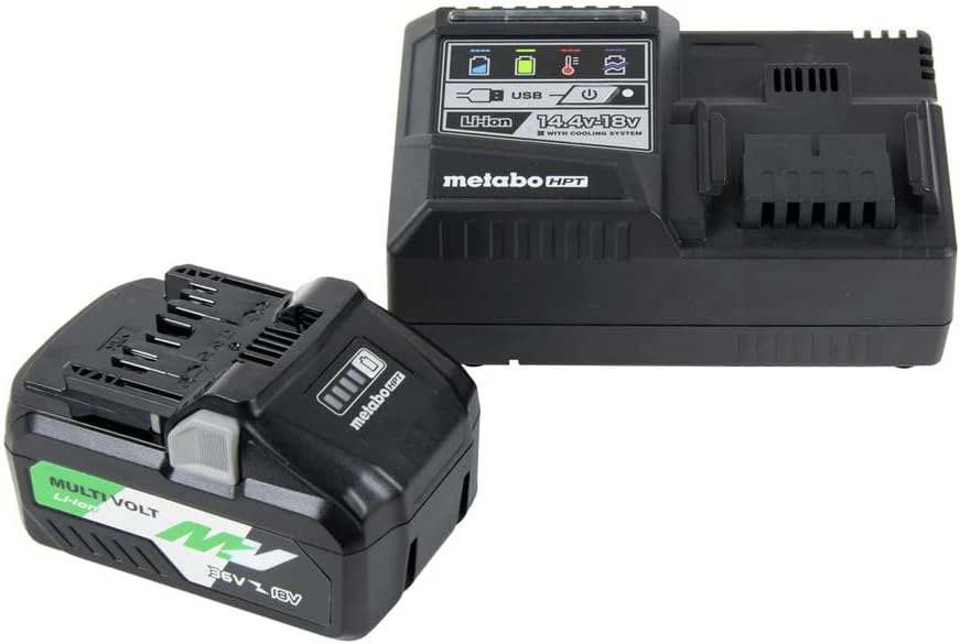 Metabo HPT MultiVolt Battery and Charger Starter Kit | 36V/18V | 4.0Ah/8.0Ah | Lithium Ion | Slide Style | Charger includes Built-in USB Port | UC18YSL3B1 - Image 2
