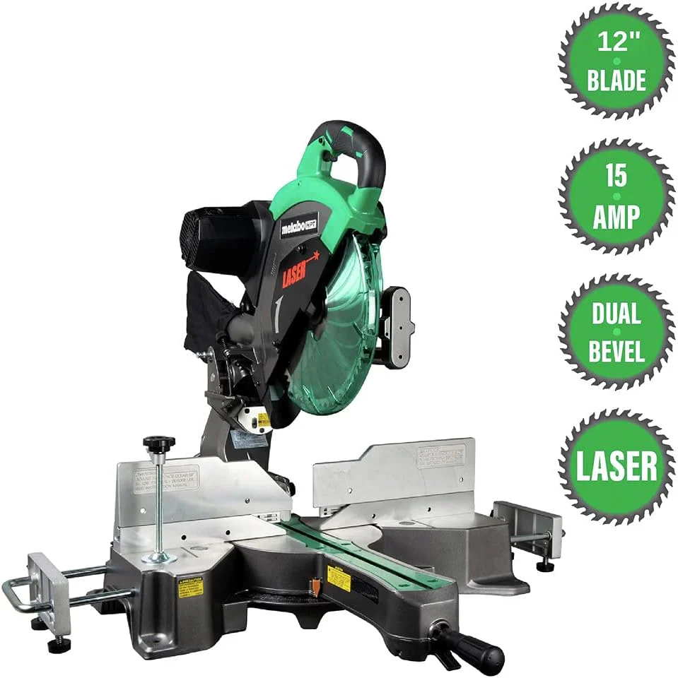 Metabo HPT Sliding Compound Miter Saw | 12-Inch Blade | Double Bevel | Laser Marker | 15-Amp Motor | 5 Year Warranty | C12RSH2S - Image 4
