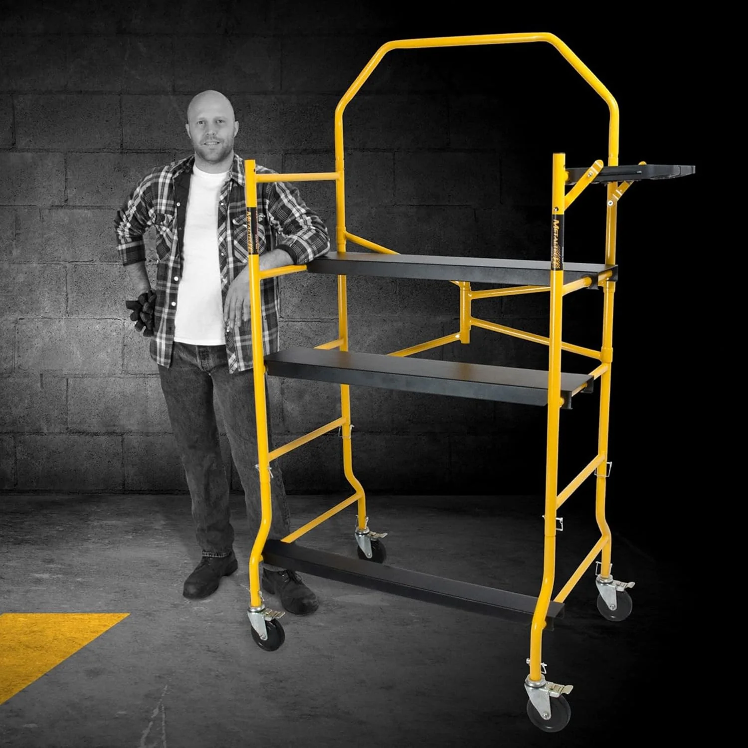 Metaltech I-IMIS Job Site Series 6-3/8' x 4' x 2-1/2' Scaffold, 900 Lb. Load Capacity - Image 3