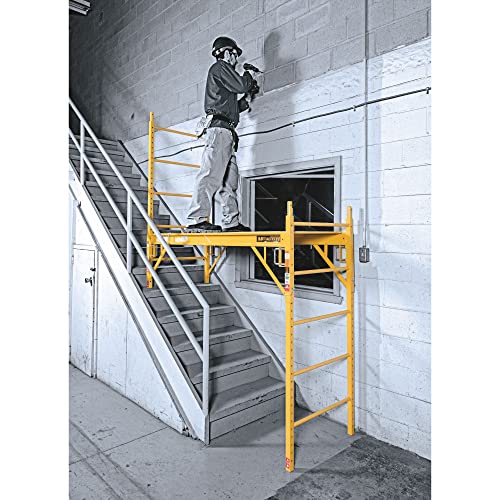 MetalTech Baker Adjustable Steel Platform Jobsite Series 6 Ft. Tall Mobile Scaffolding Ladder with Locking Caster Wheels - Image 6