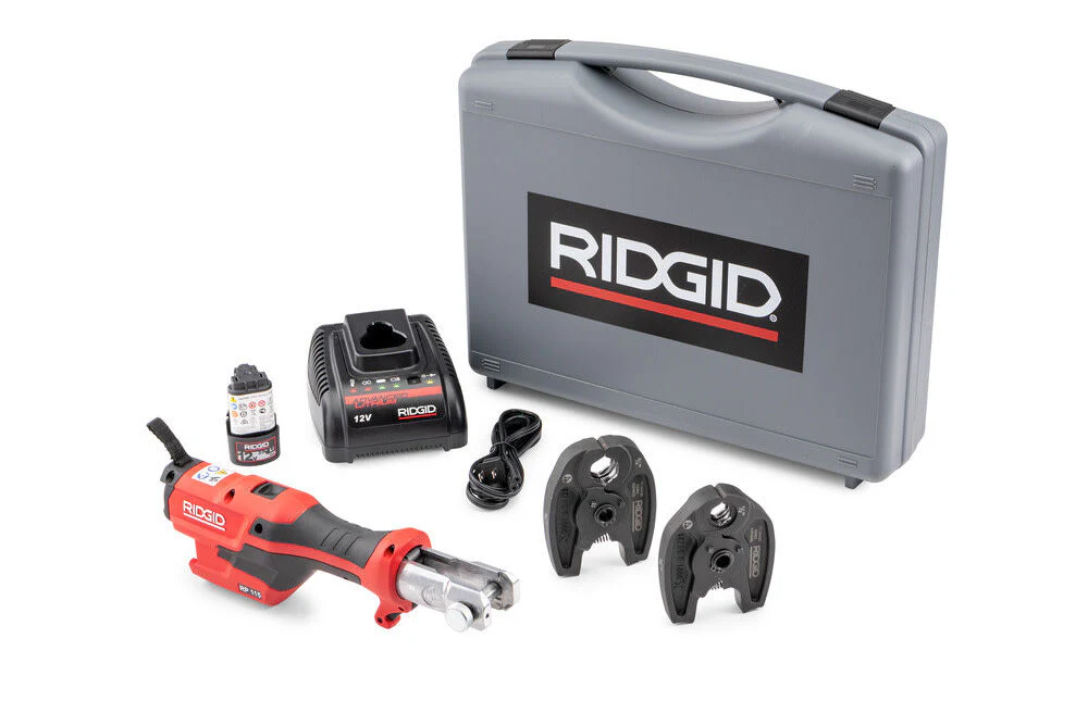 Ridgid RP 115 Mini Press Tool Battery Kit with Pro-press Jaws 1/2in-3/4in - Image 3