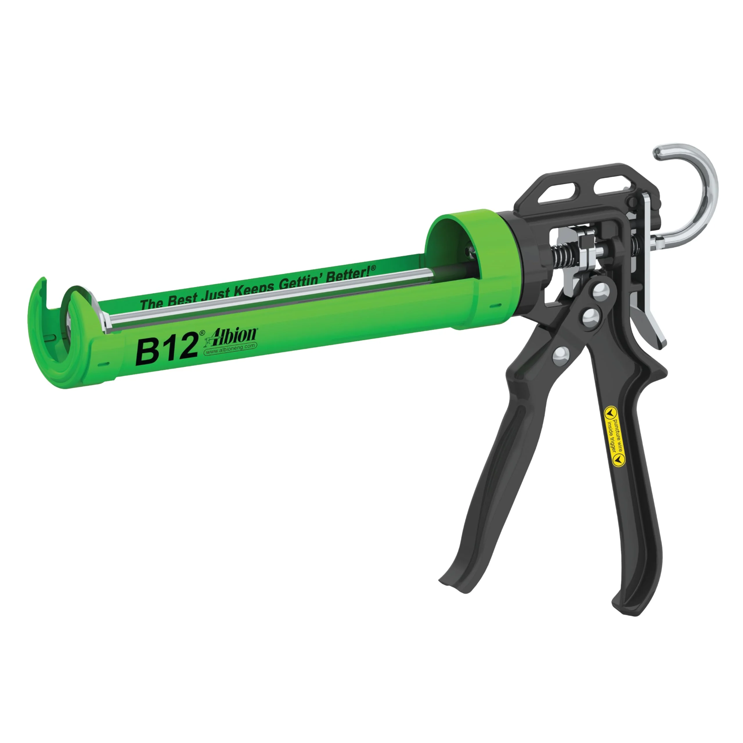 Albion Engineering Company (B12) B-Line Manual Cartridge Caulking Gun, 1/10 Gallon (10 oz), 12:1 Drive