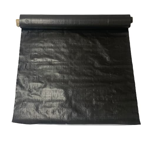 Mutual WF200 Polyethylene Woven Geotextile Fabric, 300' Length x 6' Width, Black - Image 3