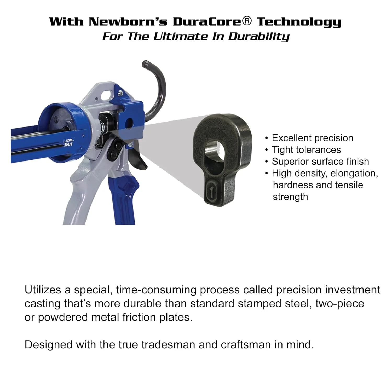 Newborn 250 Super Smooth Rod Revolving Frame Caulking Gun, 1/10-Gallon Cartridge Capacity, 18:1 Thrust Ratio - Image 6