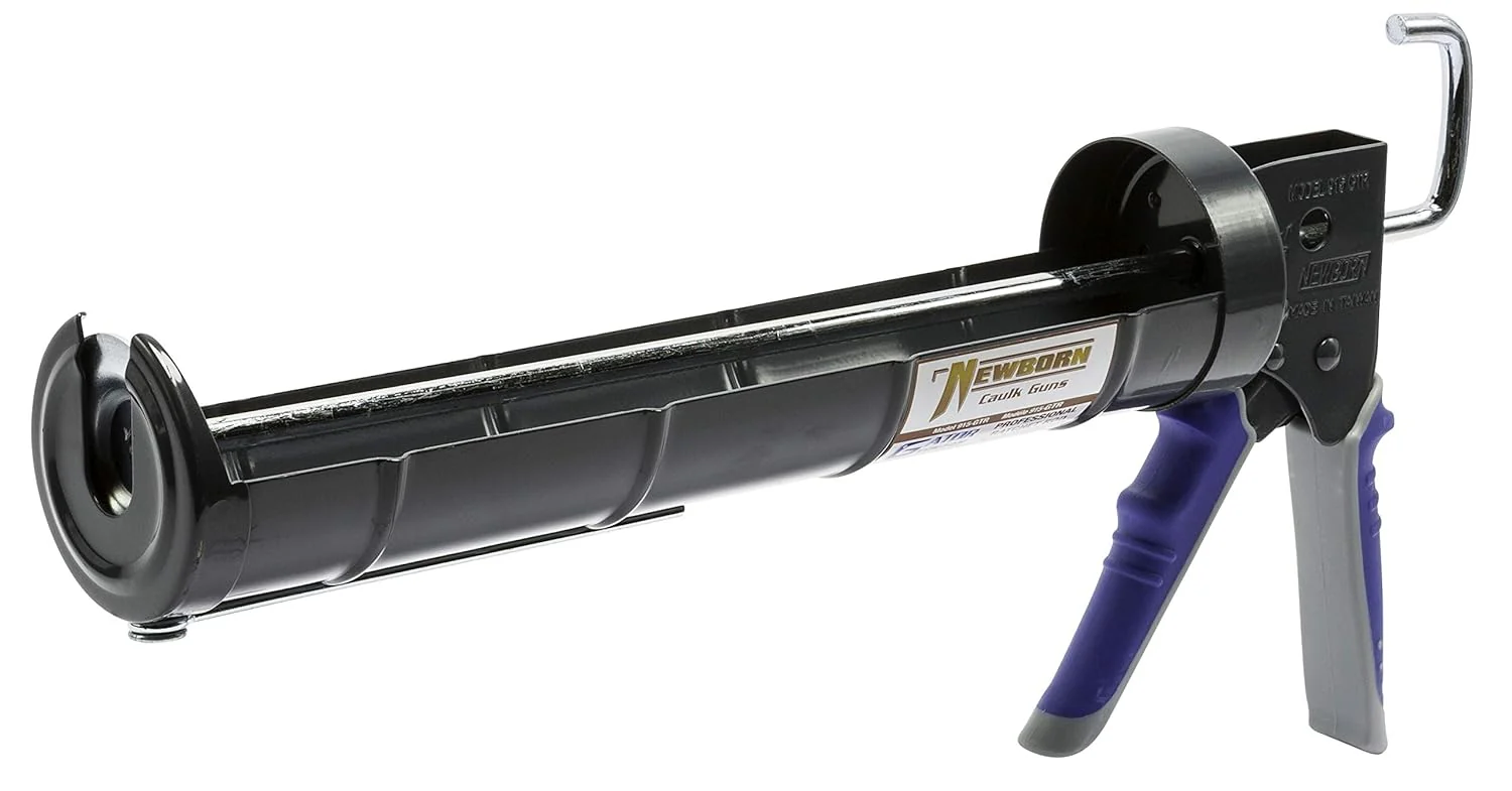 Newborn Super Ratchet Rod Cradle Caulking Gun with Gator Trigger Comfort Grip, 1/4 Gallon Cartridge, 6:1 Thrust Ratio