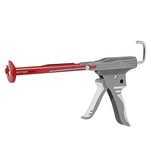 Newborn Octogun 289-HTD Drip-Free Ratchet Caulking Gun - HybridTech | Fits 1/10 Gallon Cartridge | 6:1 Thrust Ratio | Ratchet Rod Parallel Frame with Built-in Smoother Tool | Scraper & Plug Included