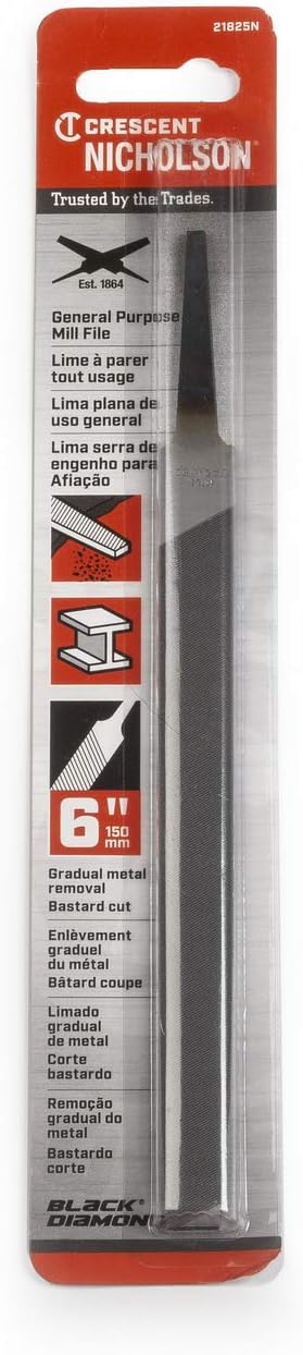 Crescent 21825NN Nicholson 6" Mill Single Cut Bastard File - Image 2