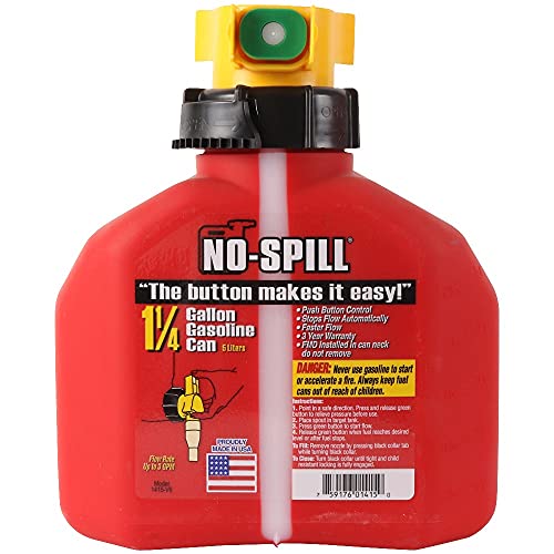 No-Spill 1415 1-1/4-Gallon Poly Gas Can (CARB Compliant), Red - Image 4