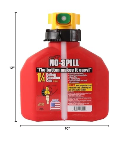 No-Spill 1415 1-1/4-Gallon Poly Gas Can (CARB Compliant), Red - Image 5