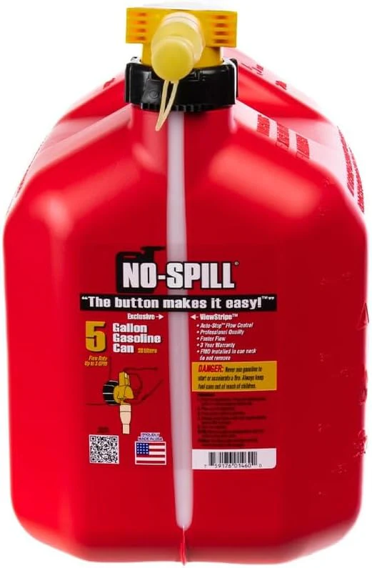 No-Spill NSP-1460, 5 Gallon Gas Can for Fuel with View Stripe,Red - Image 3
