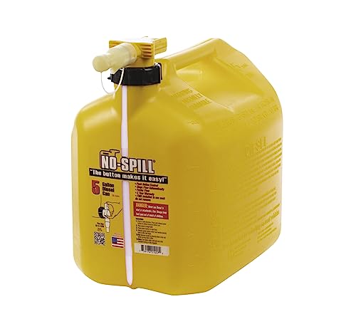 No-Spill NSP-1467S, 5 Gallon Gas Can for Diesel Fuel with View Stripe