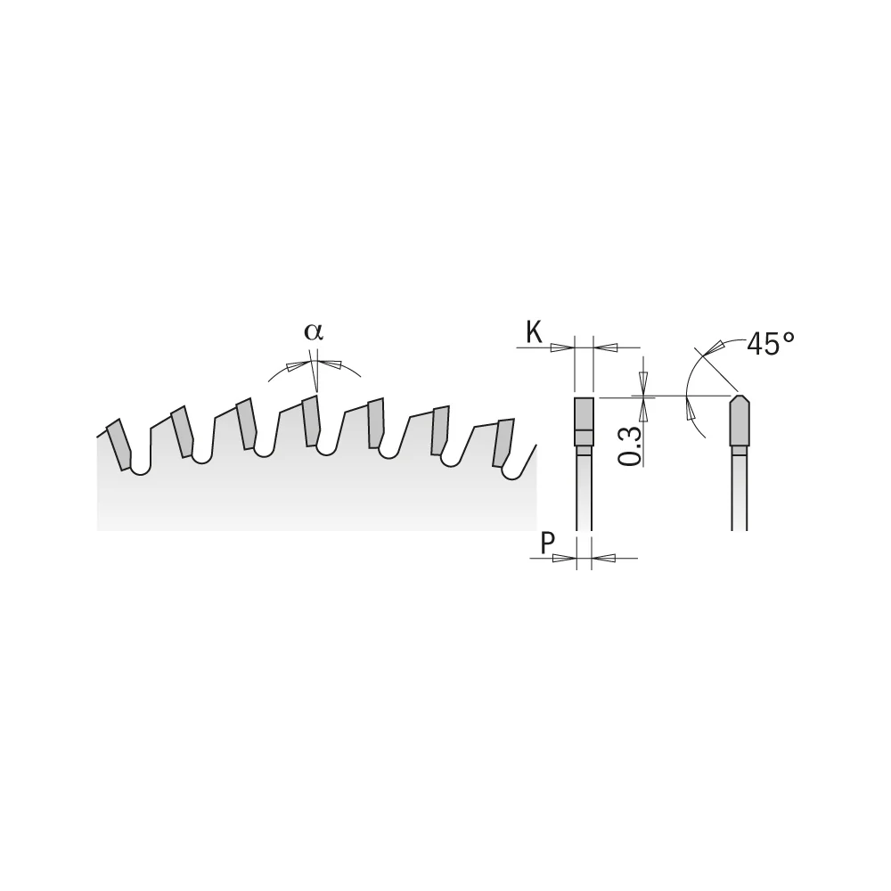 NON-METAL/LAMINATE SAW BLADE 10-15/64''X1/8''/3/32''X1-3/16'' Z80 HWG - Image 2