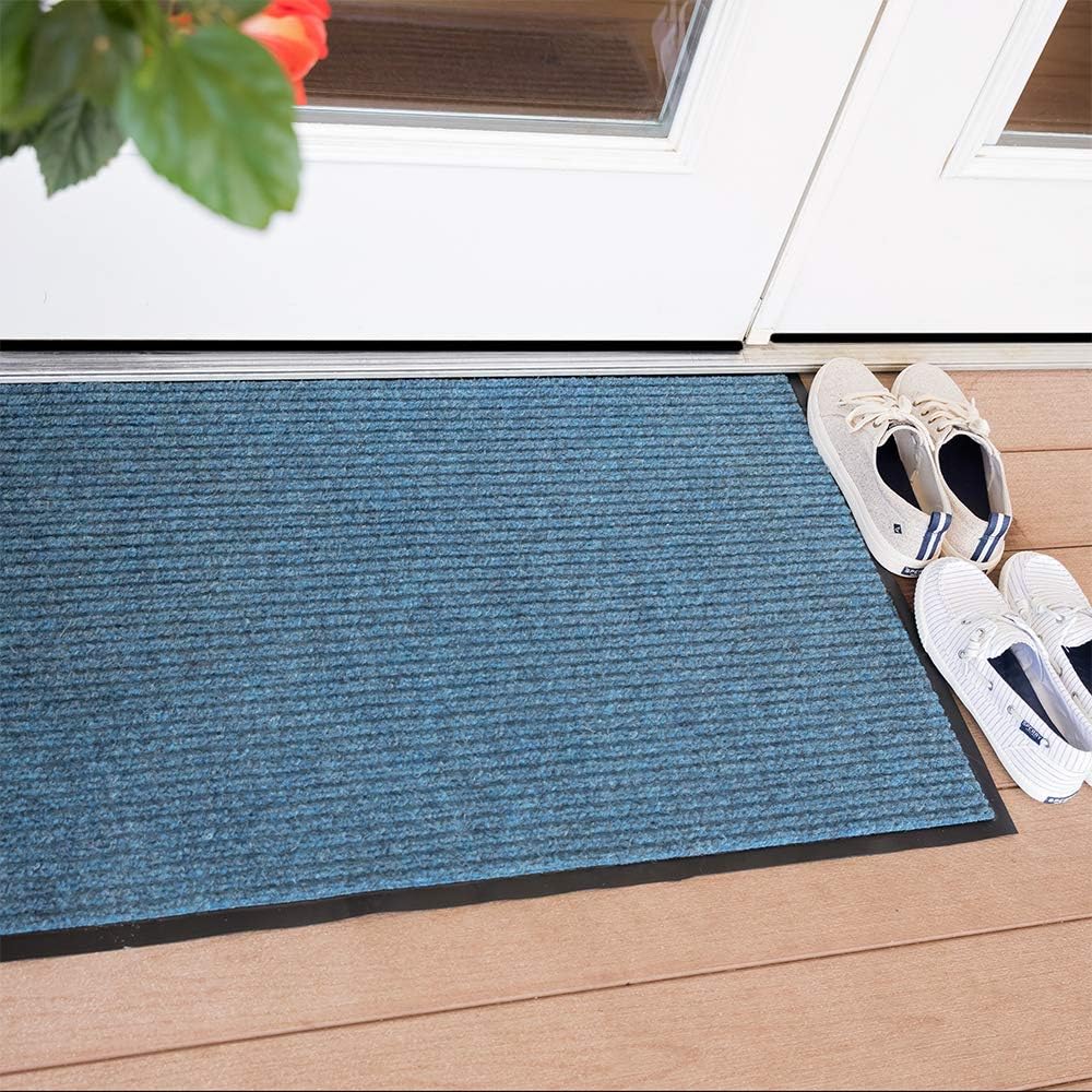 ‎Notrax | ‎109S0310BU | Notrax 109 Brush Step Carpeted Indoor/Outdoor Entrance Mat for Home or Office, 3' X 10', Absorbent Slip Resistant Heavy Duty Entry Mat, Slate Blue, 109S0310BU - Image 6