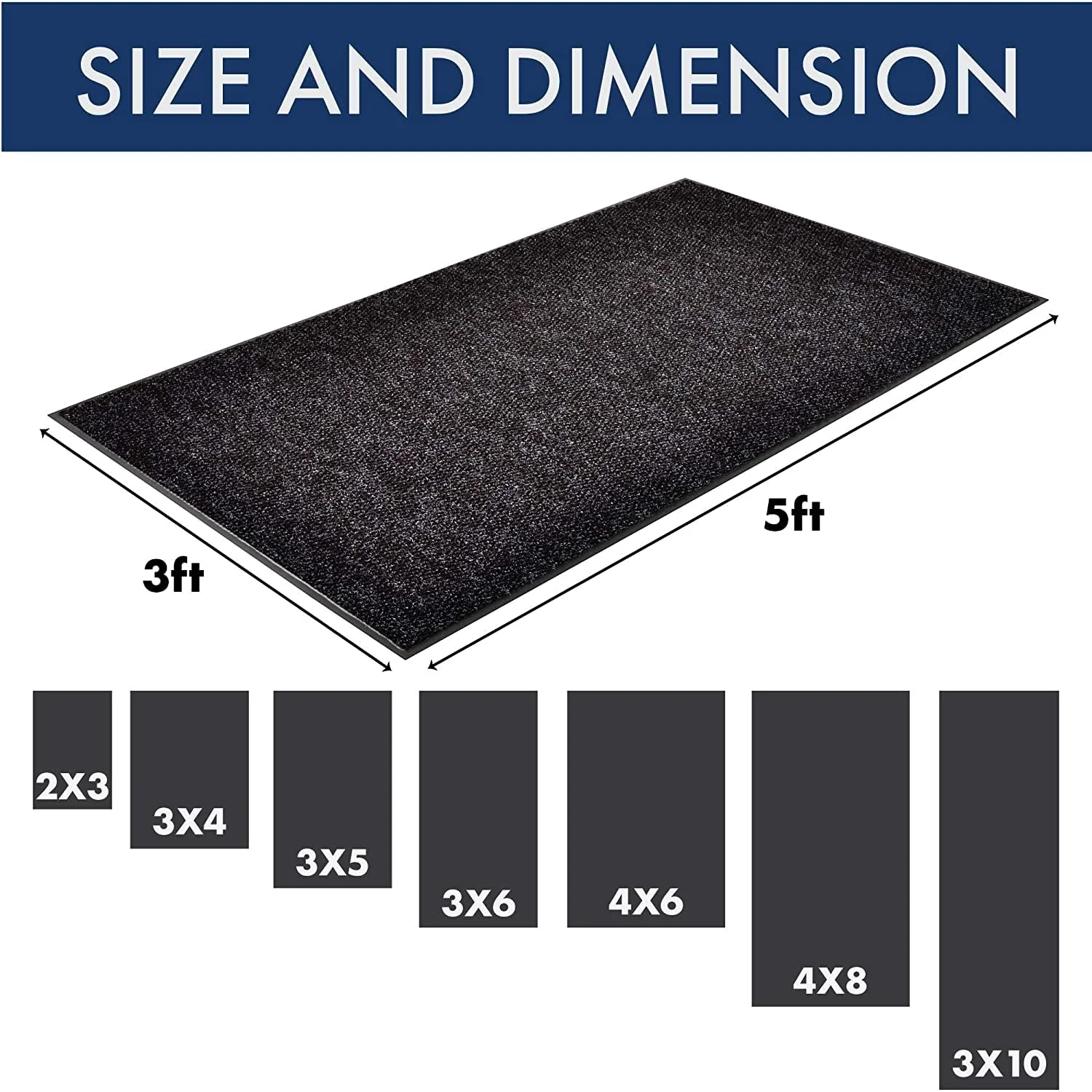Notrax-136S0034 Carpeted Entrance Mat, Charcoal, 3ft.x4ft. - Image 4