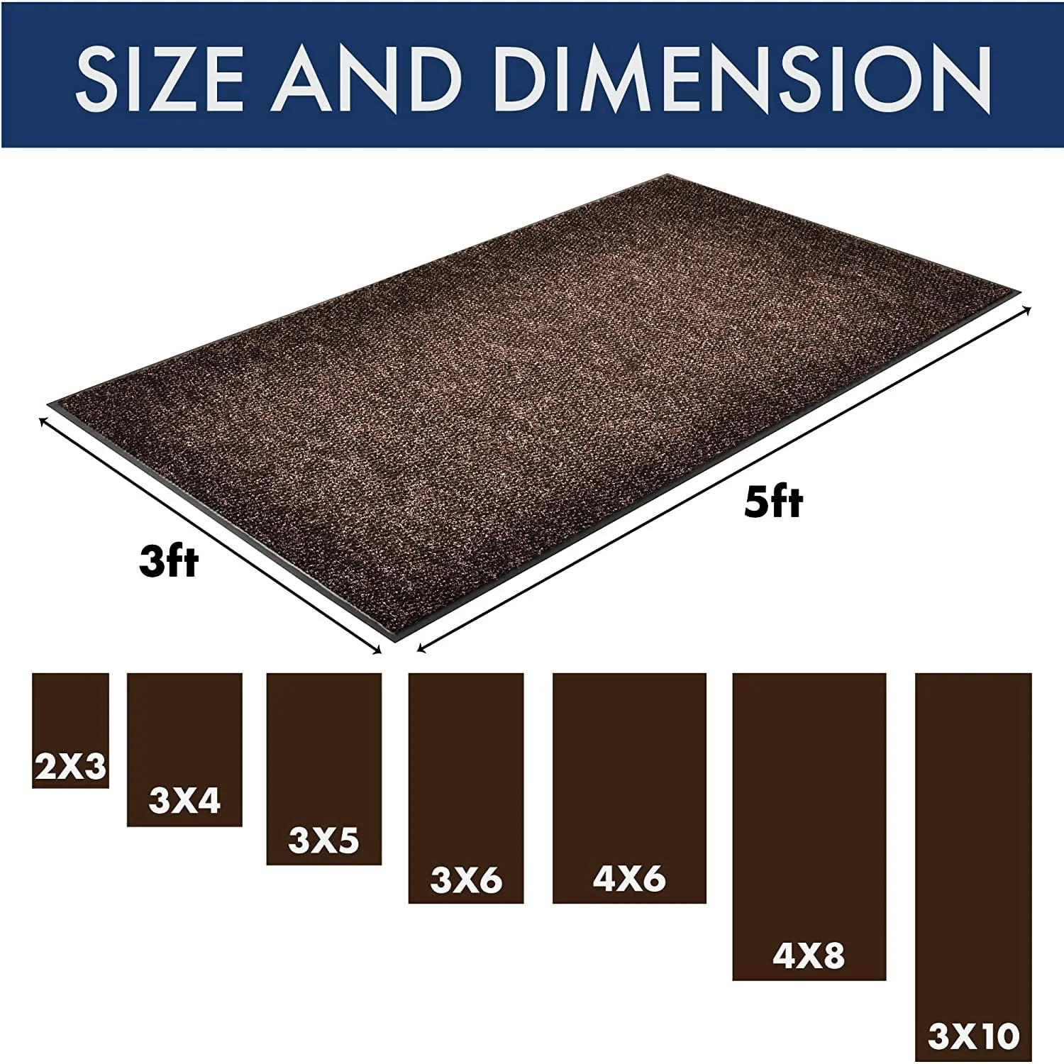 Notrax - 136S0034BR 136 Polynib Entrance Mat, for Home or Office, 3' X 4' Brown - Image 3