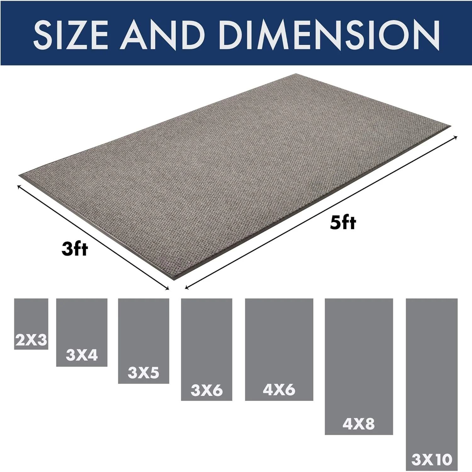 Notrax - 136S0046GY 136 Polynib Entrance Mat, for Home or Office, 4' X 6' Gray - Image 4