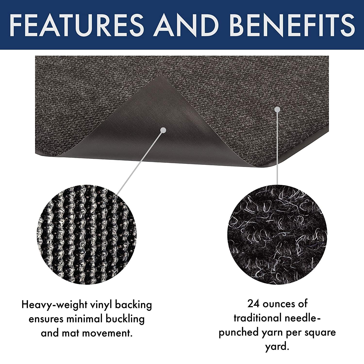 Notrax 136S0310CH 136 Polynib Entrance Mat for Home or Office, 3' X 10' Charcoal (Rectangular) - Image 8