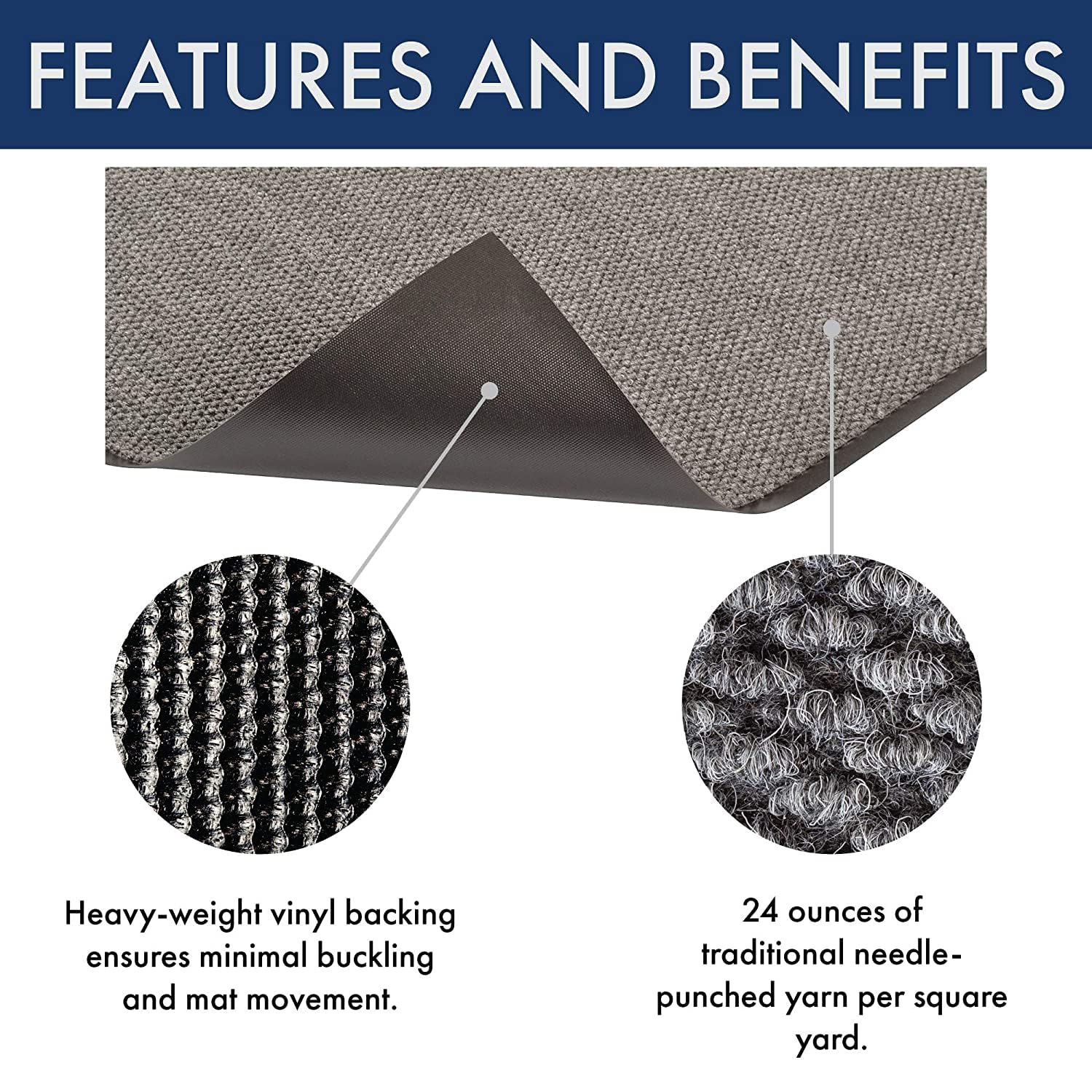 Notrax 136S0310GY 136 Polynib Entrance Mat for Home or Office, 3' X 10', Gray - Image 3