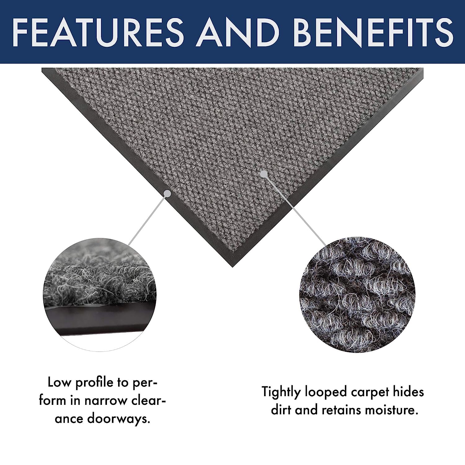 Notrax 136S0310GY 136 Polynib Entrance Mat for Home or Office, 3' X 10', Gray - Image 4