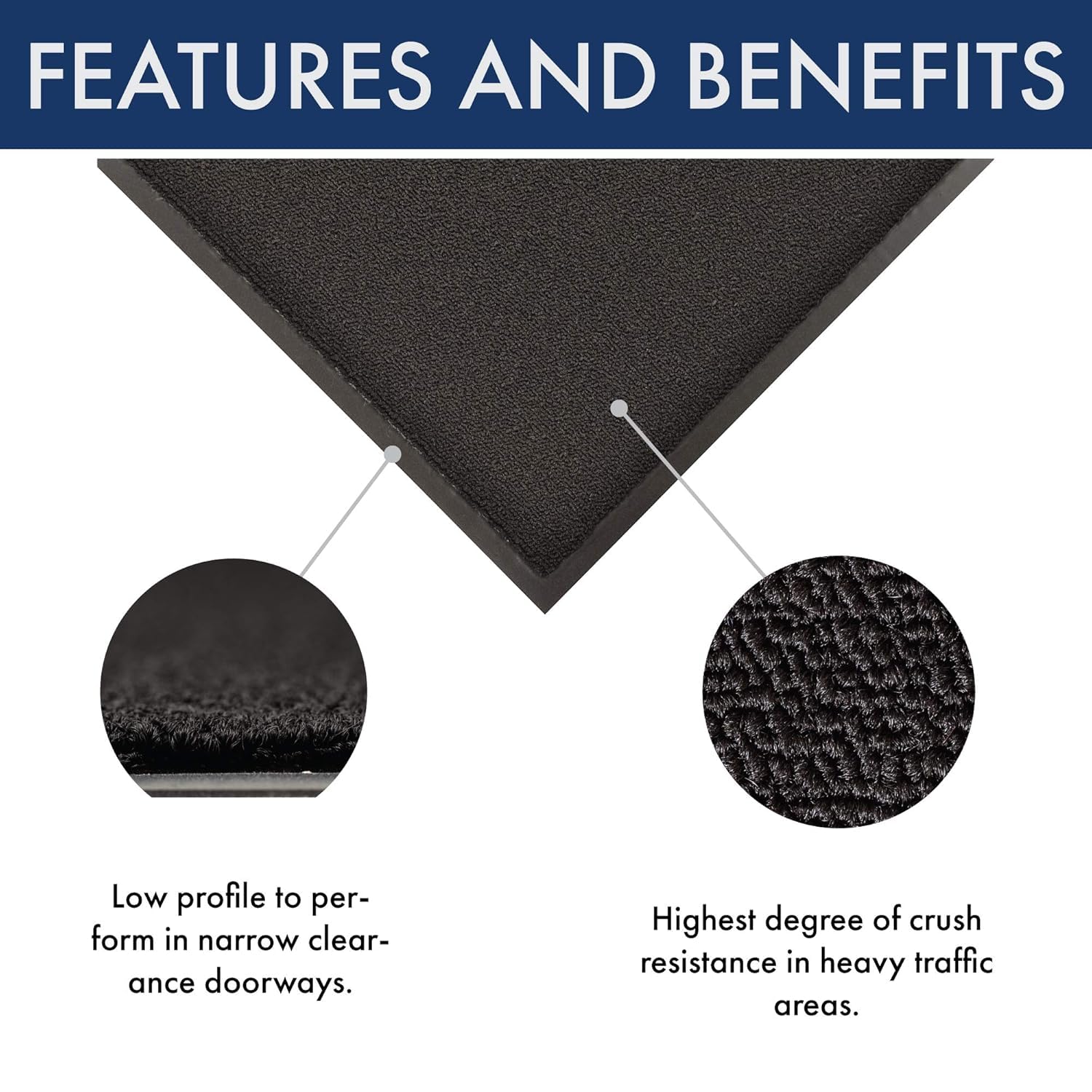 Notrax 141S0023BL 141 Ovation Entrance Mat for Home or Office, 2' X 3', Black - Image 3