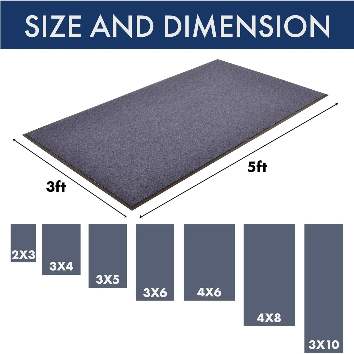 Notrax - 141S0048BU 141 Ovation Entrance Mat, for Home or Office, 4' X 8' Blue - Image 3
