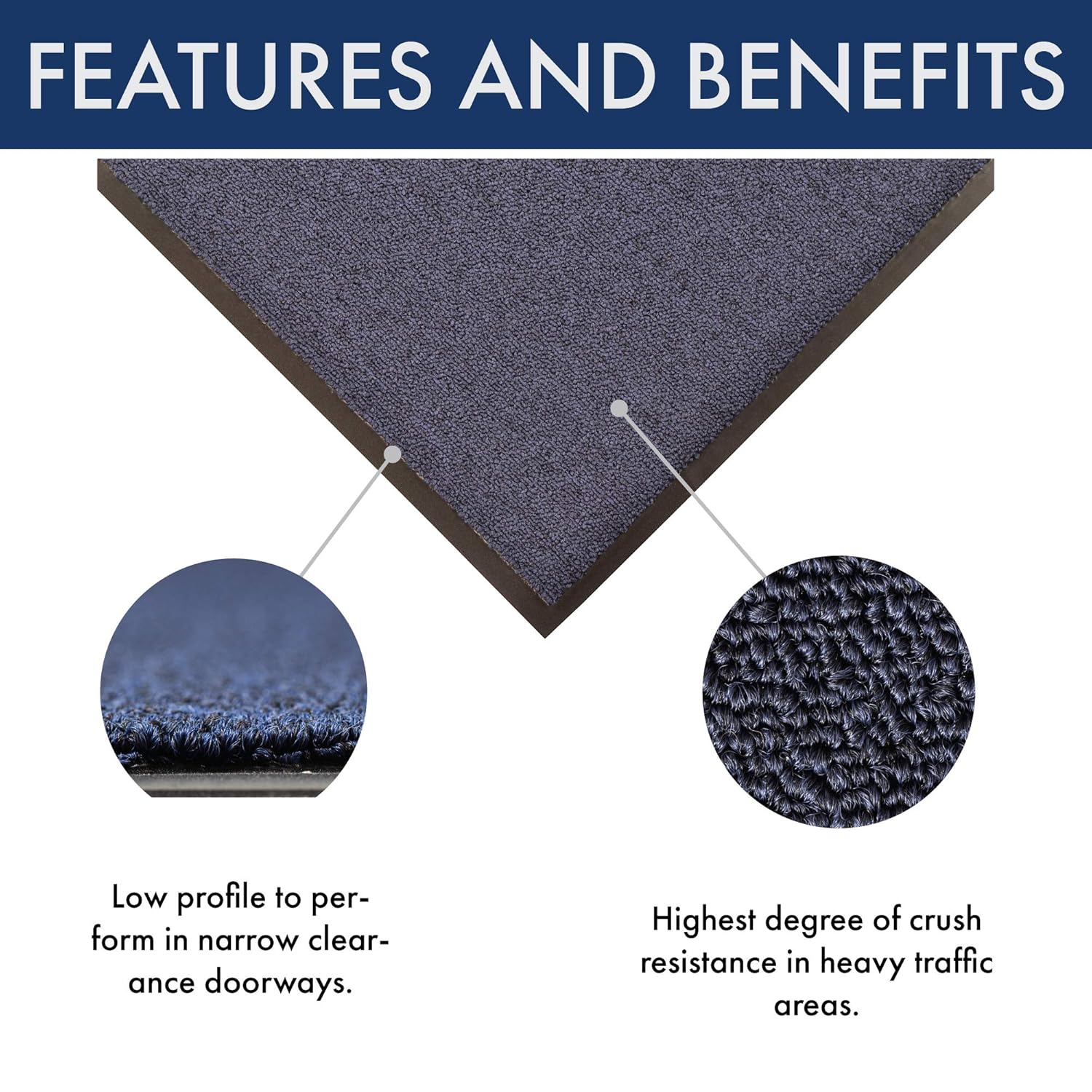 Notrax - 141S0310BU 141 Ovation Entrance Mat, for Home or Office, 3' X 10' Blue - Image 5