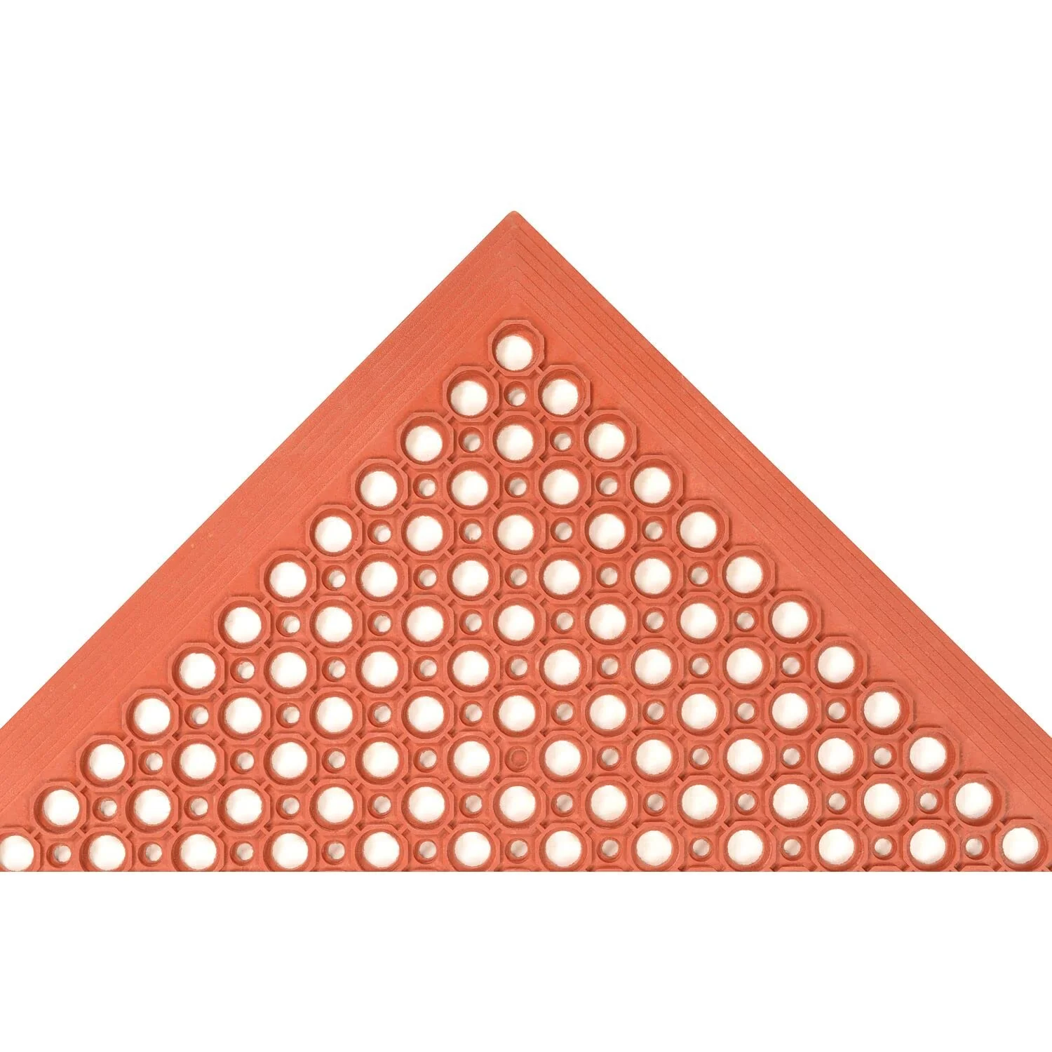 NoTrax 3' x 3' Anti-Fatigue Lightweight Restaurant Rubber Floor Mat with Drainage Holes, Beveled Edges, Non-Slip Mats, Red, T30 Competitor, T30S0033RD 3' x 3' Red Solid