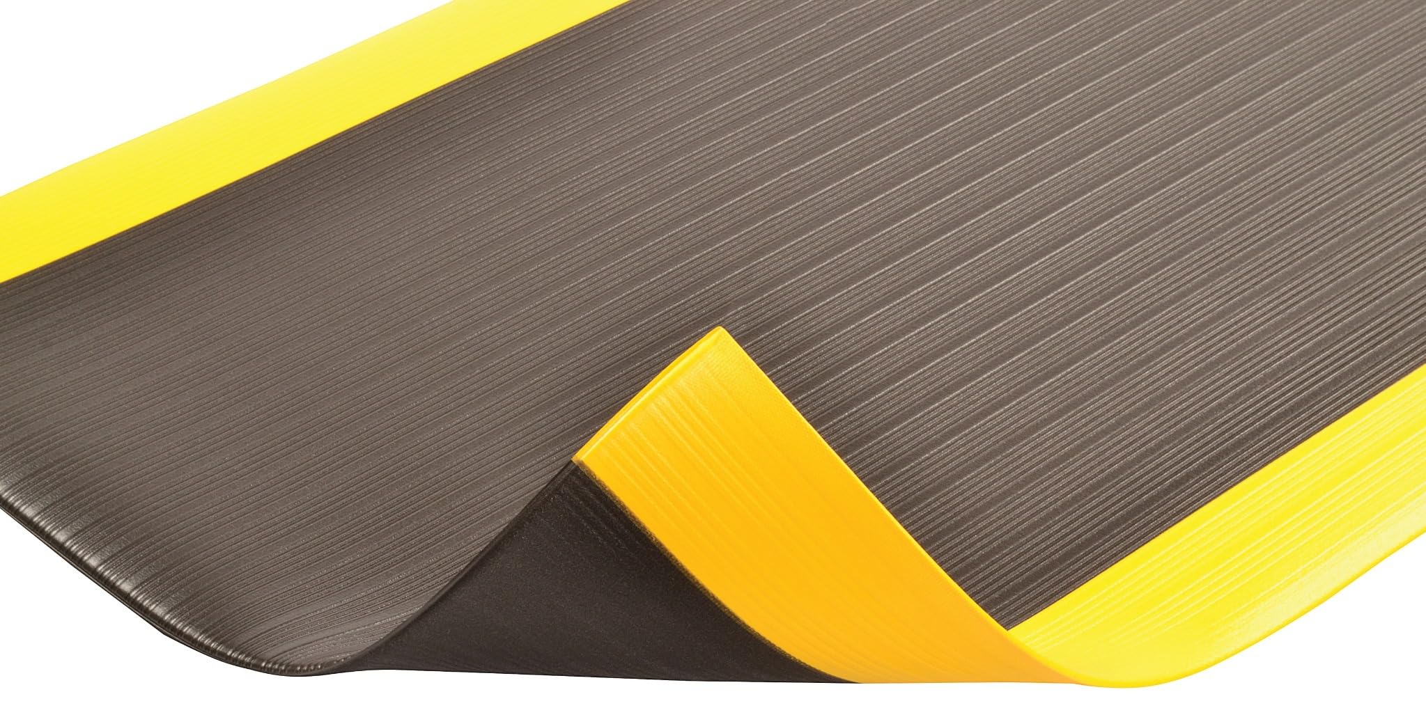 Notrax 410 Airug� 2' x 3' x 3/8" Anti Fatigue Mat, Enhanced Slip Resistance with Beveled Edges and Ribbed Surface, Ideal for Industrial and Commercial Workplaces, Black/Yellow, 410S0323BY