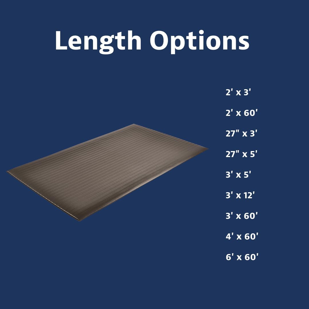 Notrax 410 Airug 2' x 3' x 5/8" Anti Fatigue Mat, Enhanced Slip Resistance with Beveled Edges and Ribbed Surface, Ideal for Industrial and Commercial Workplaces, Black, 410S0523BL - Image 7