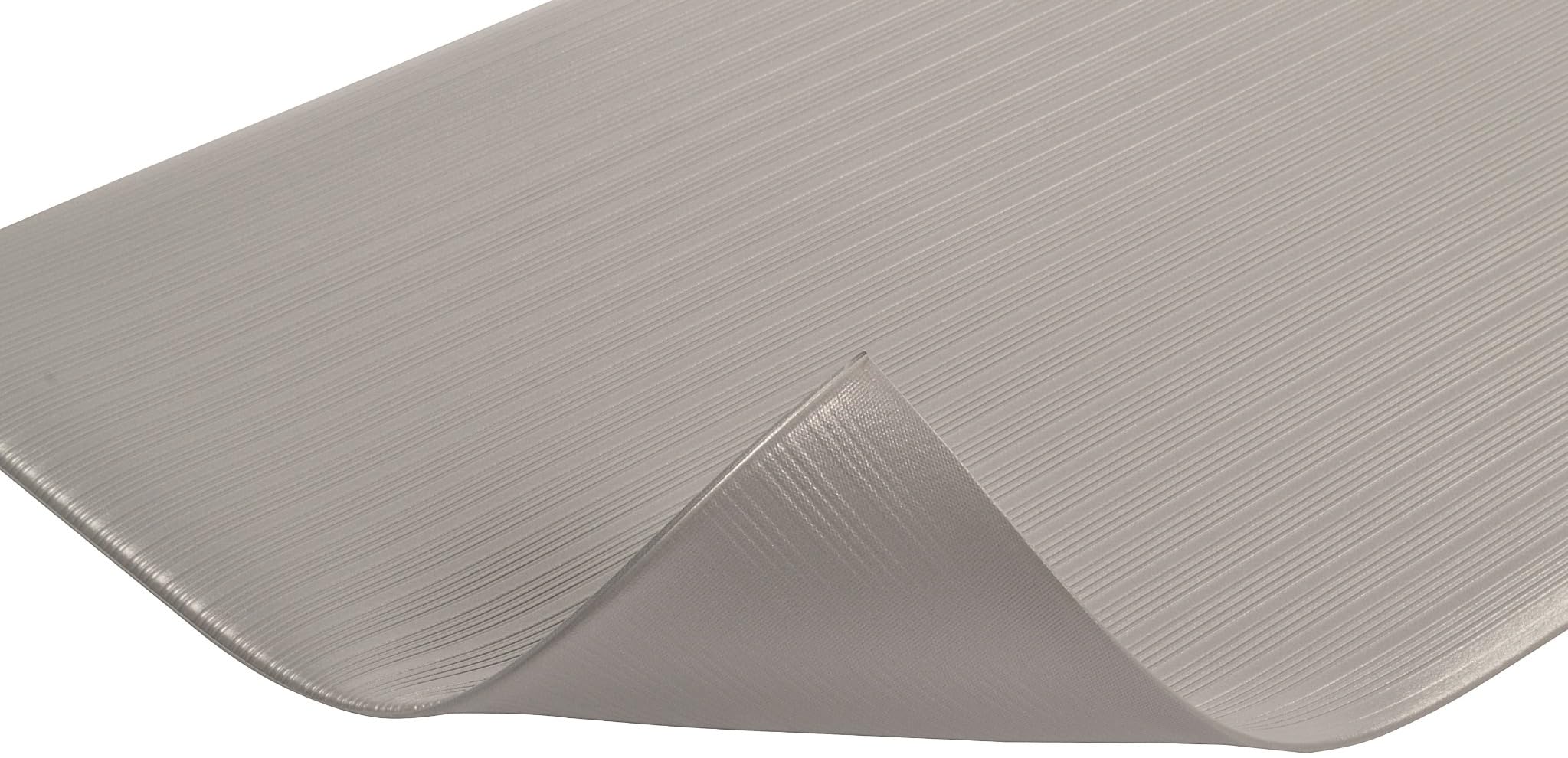 Notrax 410 Airug� 27" x 3' x 3/8" Anti Fatigue Mat, Enhanced Slip Resistance with Beveled Edges and Ribbed Surface, Ideal for Industrial and Commercial Workplaces, Gray, 410S3273GY