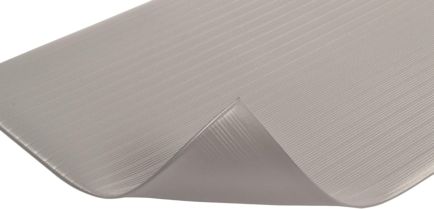 Notrax 410 Airug� 27" x 3' x 3/8" Anti Fatigue Mat, Enhanced Slip Resistance with Beveled Edges and Ribbed Surface, Ideal for Industrial and Commercial Workplaces, Gray, 410S3273GY - Image 2