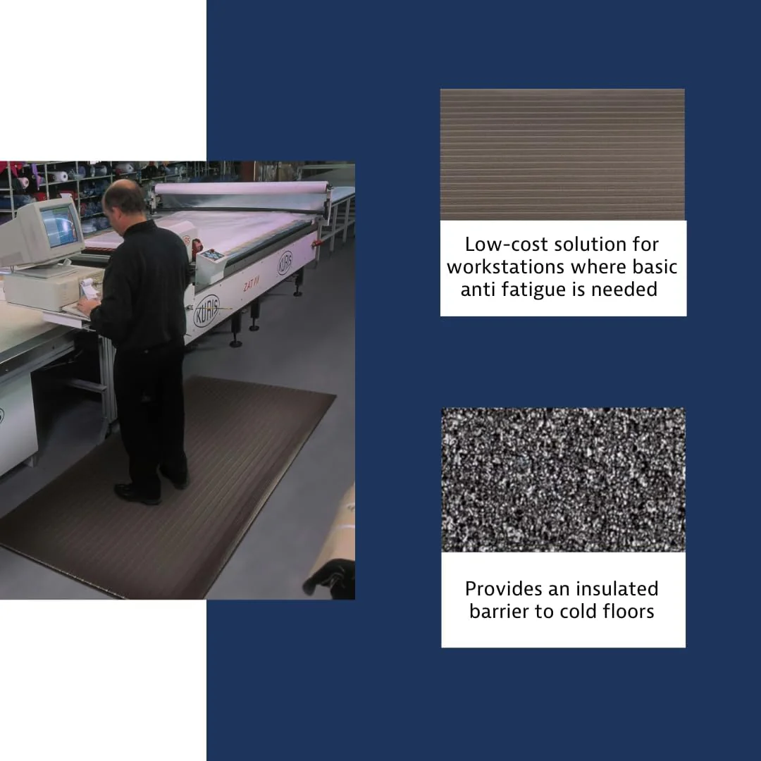 Notrax 410S3312BL 410 Airug 3' x 12' x 3/8" Anti Fatigue Mat, Enhanced Slip Resistance with Beveled Edges and Ribbed Surface, Ideal for Industrial and Commercial Workplaces - Image 4