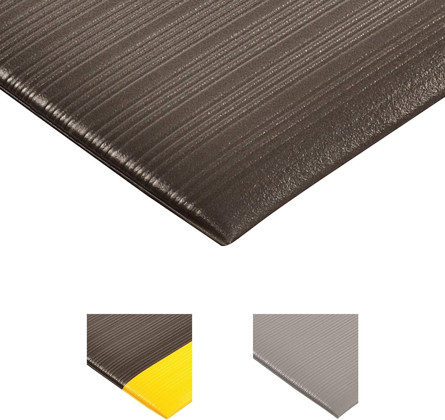 Notrax 410 Airug 4' x 60' x 3/8" Anti Fatigue Mat, Enhanced Slip Resistance with Beveled Edges and Ribbed Surface, Ideal for Industrial and Commercial Workplaces, Gray, 410R0348GY Ribbed Surface 4' x 60' x 3/8" Grey - Image 2
