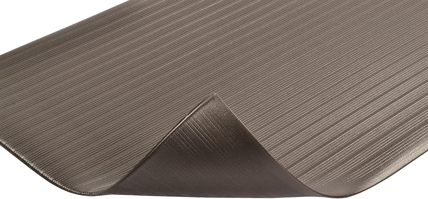 Notrax 410 Airug 6' x 60' x 3/8" Anti Fatigue Mat, Enhanced Slip Resistance with Beveled Edges and Ribbed Surface, Ideal for Industrial and Commercial Workplaces, Black, 410R0372BL Ribbed Surface 6' x 60' x 3/8" Black - Image 2