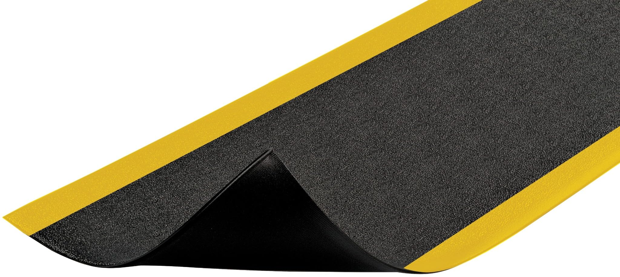 Notrax 411 Sof-Tred� 2' x 60' x 3/8" Anti Fatigue Mat, Enhanced Slip Resistance with Beveled Edges and Pebbled Surface, Ideal for Industrial and Commercial Workplaces, Black/Yellow, 411R0324BY