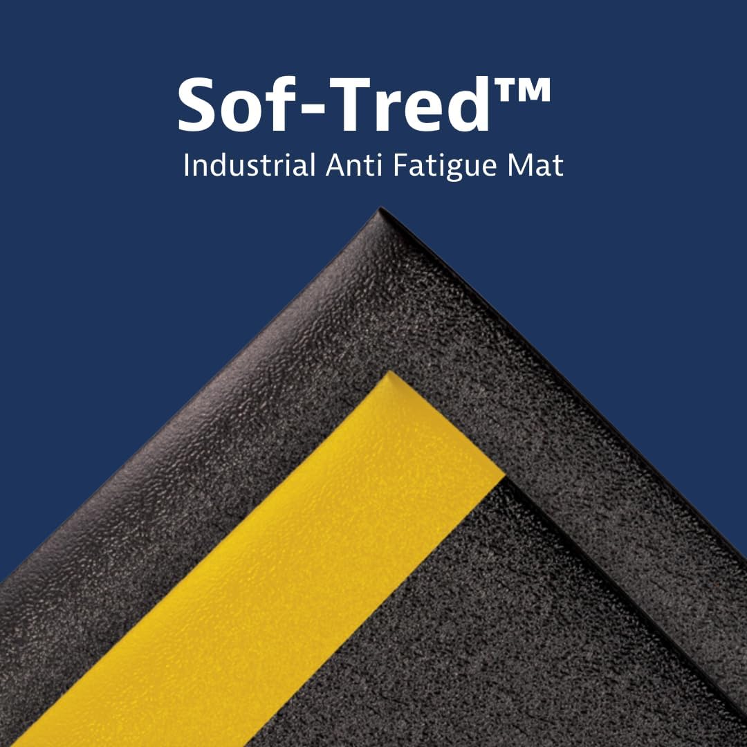 Notrax 411 Sof-Tred 3' x 5' x 9/16" Anti Fatigue Mat, Enhanced Slip Resistance with Beveled Edges and Pebbled Surface, Ideal for Industrial and Commercial Workplaces, Black, 411S0435BL Pebbled Surface 3' x 5' x 9/16" Black - Image 3