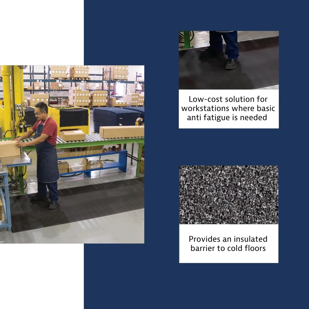 Notrax 411 Sof-Tred 3' x 5' x 9/16" Anti Fatigue Mat, Enhanced Slip Resistance with Beveled Edges and Pebbled Surface, Ideal for Industrial and Commercial Workplaces, Black, 411S0435BL Pebbled Surface 3' x 5' x 9/16" Black - Image 5