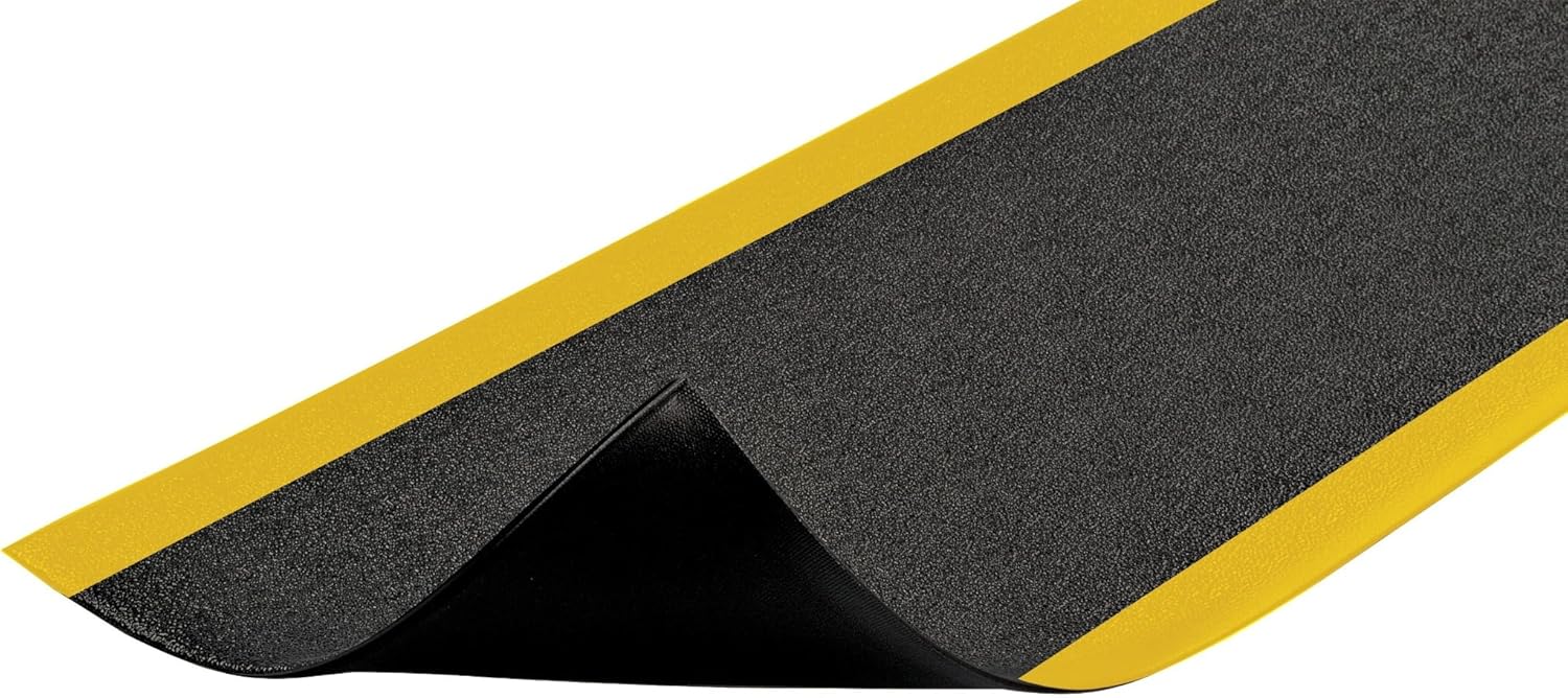 Notrax 411 Sof-Tred 3' x 60' x 3/8" Anti Fatigue Mat, Enhanced Slip Resistance with Beveled Edges and Pebbled Surface, Ideal for Industrial and Commercial Workplaces, Black/Yellow, 411R0336BY - Image 2