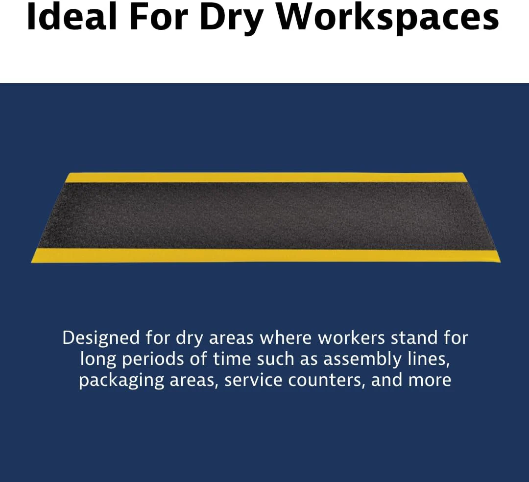 Notrax 411 Sof-Tred 4' x 60' x 3/8" Anti Fatigue Mat, Enhanced Slip Resistance with Beveled Edges and Pebbled Surface, Ideal for Industrial and Commercial Workplaces, Black/Yellow, 411R0348BY - Image 6