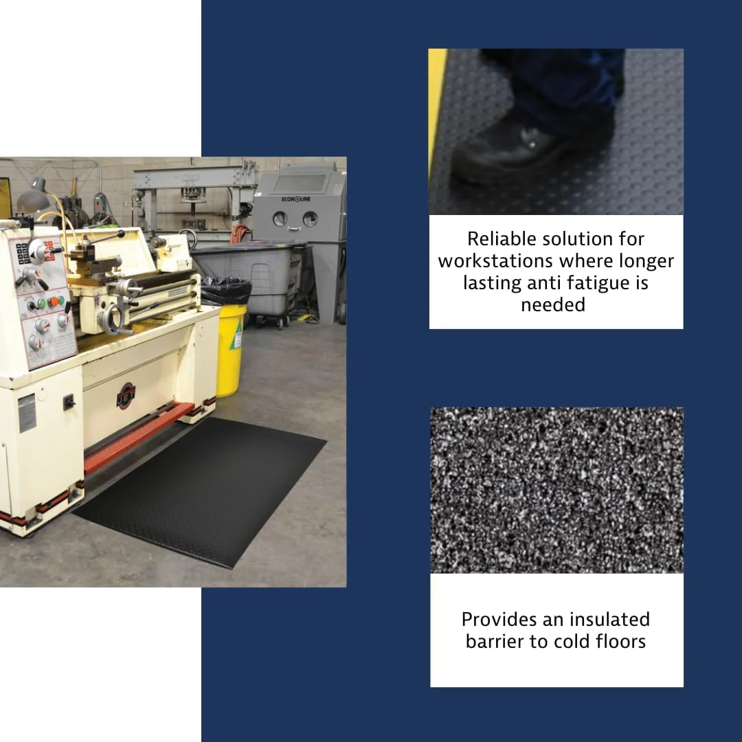 Notrax 417 Bubble Sof-Tred� with Dyna-Shield� 2' x 6' x 1/2" Anti Fatigue Mat, Slip Resistant Bubble Textured Surface, Ideal for Industrial and Commercial Workplaces, Black, 417S0026BL - Image 4