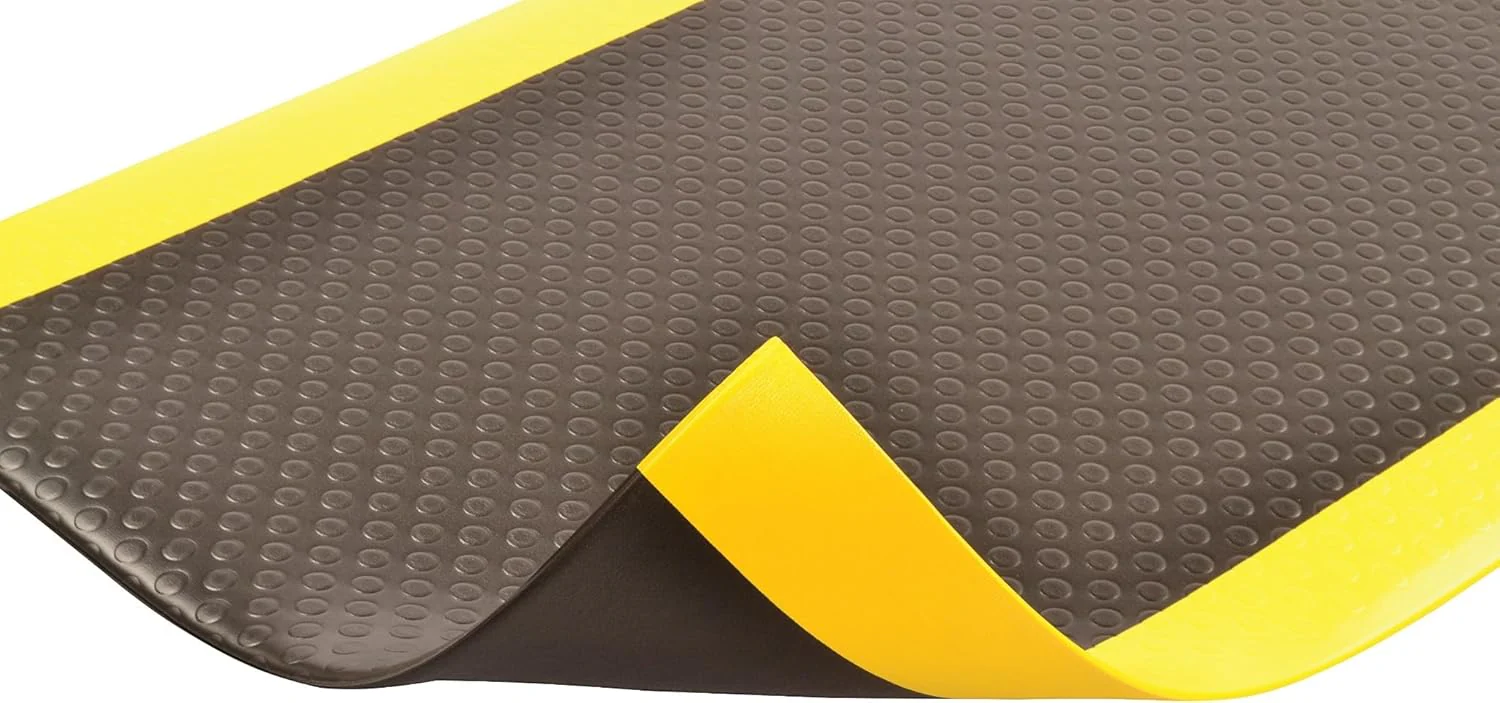 Notrax 417 Bubble Sof-Tred with Dyna-Shield 2' x 60' x 1/2" Anti Fatigue Mat, Slip Resistant Bubble Textured Surface, Ideal for Industrial and Commercial Workplaces, Black/Yellow, 417R0024BY - Image 2