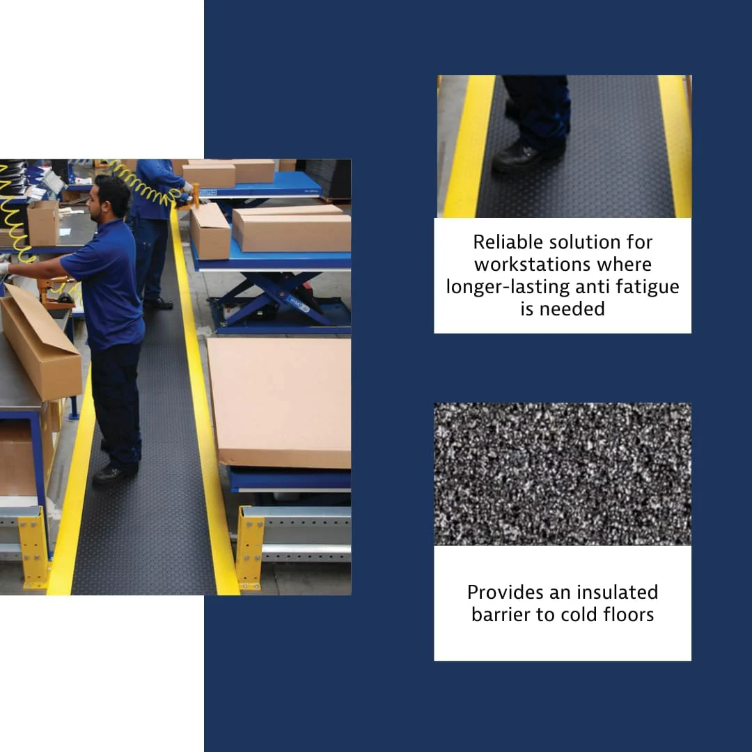 Notrax 417 Bubble Sof-Tred with Dyna-Shield 3' x 5' x 1/2" Anti Fatigue Mat, Slip Resistant Bubble Textured Surface, Ideal for Industrial and Commercial Workplaces, Black/Yellow, 417S0035BY Black/Yellow 3' x 5' x 1/2" Bubble Textured Surface - Image 5