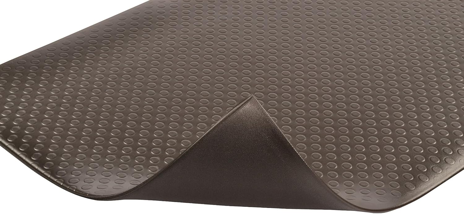 Notrax 417 Bubble Sof-Tred with Dyna-Shield 3' x 6' x 1/2" Anti Fatigue Mat, Slip Resistant Bubble Textured Surface, Ideal for Industrial and Commercial Workplaces, Black, 417S0036BL Black 3' x 6' x 1/2" Bubble Textured Surface - Image 2