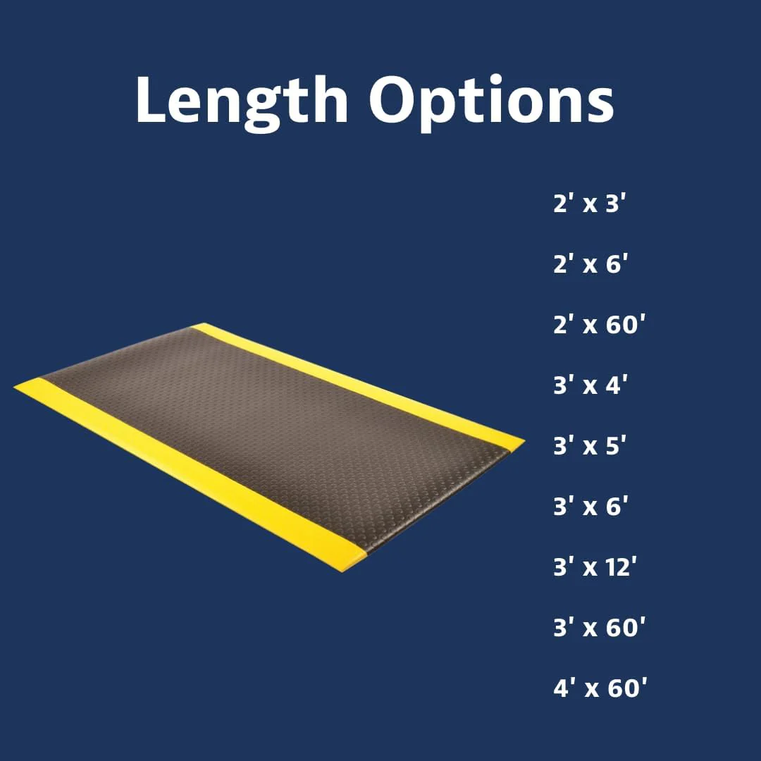Notrax | 417S0036BY | Notrax 417 Bubble Sof-Tred with Dyna-Shield 3' x 6' x 1/2" Anti Fatigue Mat, Slip Resistant Bubble Textured Surface, Ideal for Industrial and Commercial Workplaces, Black/Yellow, 417S0036BY - Image 7