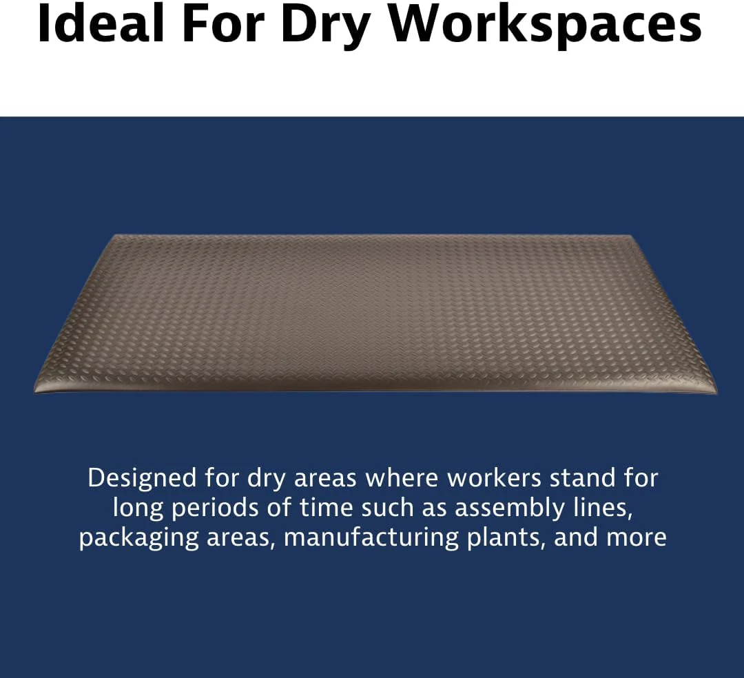 Notrax 419 Diamond Sof-Tred with Dyna-Shield 2' x 60' x 1/2" Anti Fatigue Mat, Slip Resistant Diamond Textured Surface, Ideal for Industrial and Commercial Workplaces, Black, 419R0024BL Black 2'W x 60'L Diamond Textured Surface - Image 6